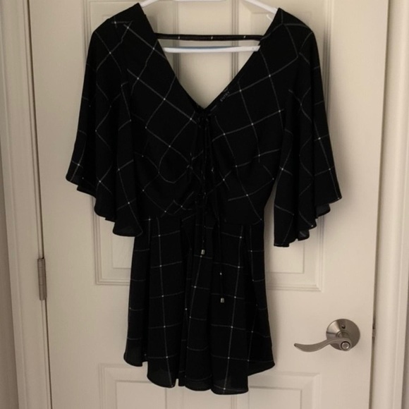 Entry Black Checkered romper - Picture 1 of 3